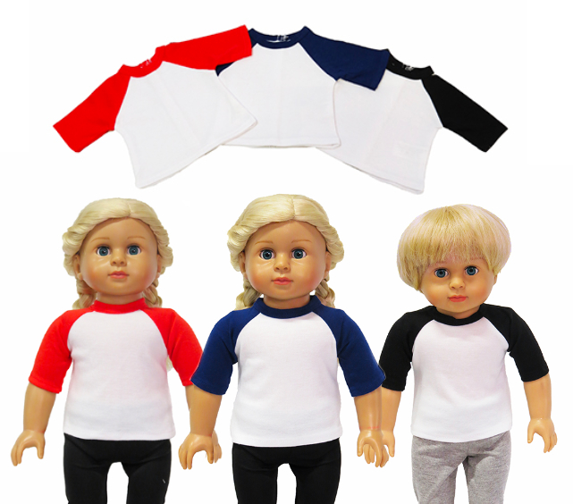 Three Dolls in a White and Color Sleeve Shirt