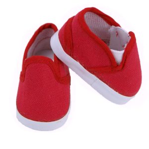 18" boy doll clothes red canvas slip on sneakers
