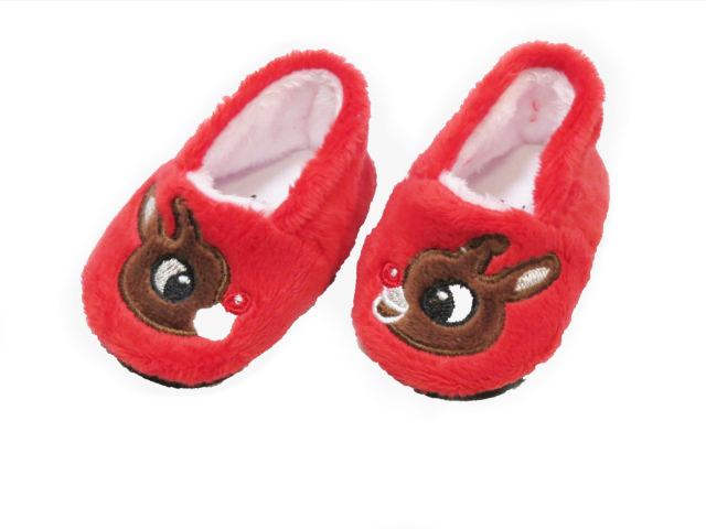 18" Doll Size Christmas Reindeer Slippers
