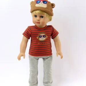 18" boy doll clothes silly monkey tee pants and hat