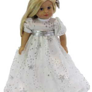 silver stars 18 inch doll dress