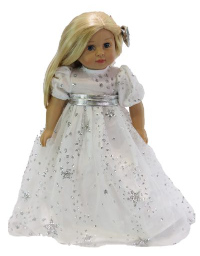 silver stars 18 inch doll dress
