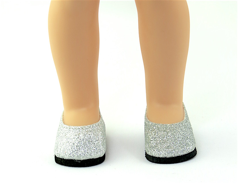 Wellie Wishers silver glitter shoes