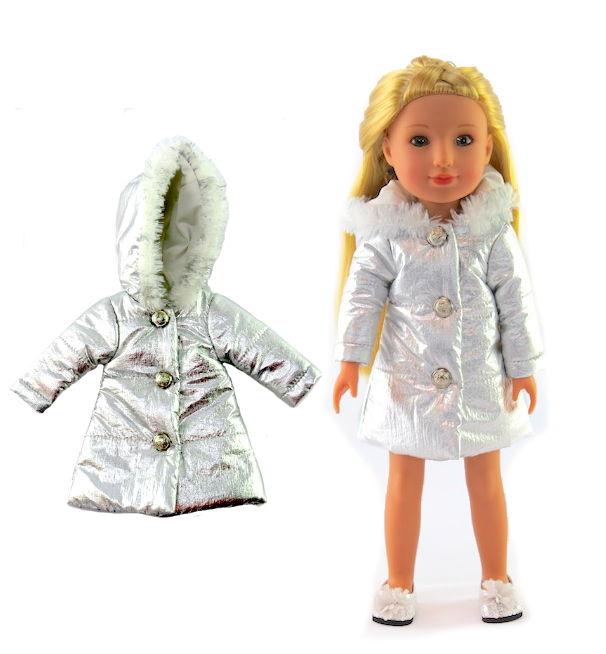 Fits WellieWishers silver puffer jacket for 14.5" dolls