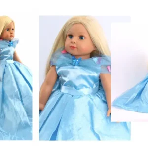 A Doll in a Blue Color Princess Dress
