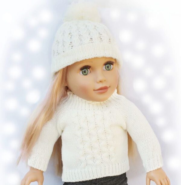 Sweater plus hat (2 pieces) for 18 inch dolls. 