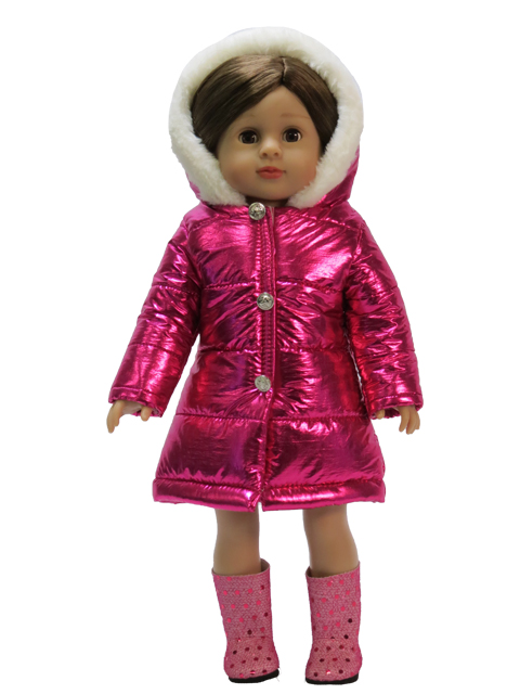 18 inch doll winter coat hot pink