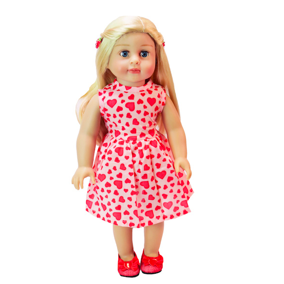 18" DOLL PINK HEART DRESS American Fashion World doll clothes. Fits American Girl doll
