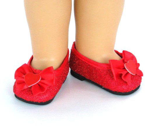 18 inch doll red shoes