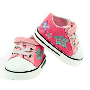 Best Finds. 18″ doll size pink stars sneakers