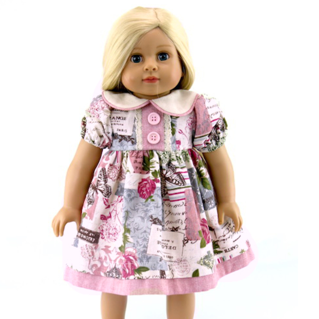 18" doll size shabby chic patchwork dress