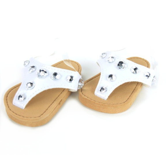 18" doll white jewel sandals