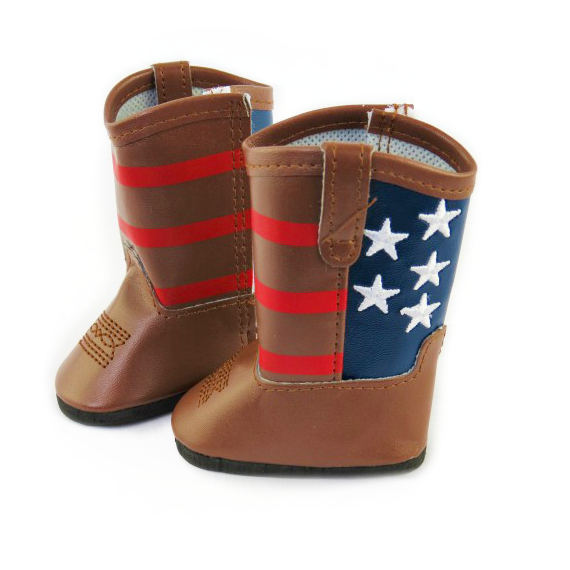 Flag 18 inch doll boots.