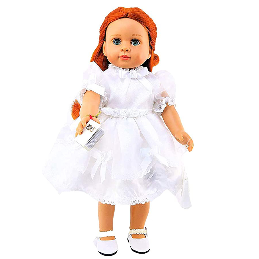 18" doll communion dress with purse and bible