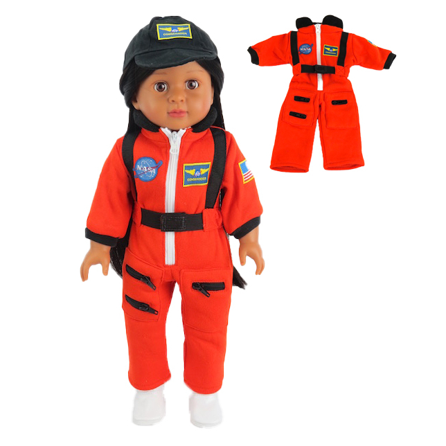 18" boy doll clothes orange astronaut outfit