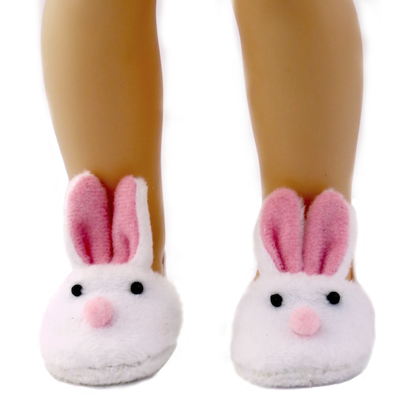 Fits 14.5" dolls like Wellie Wishers. American Fashion World bunny slippers