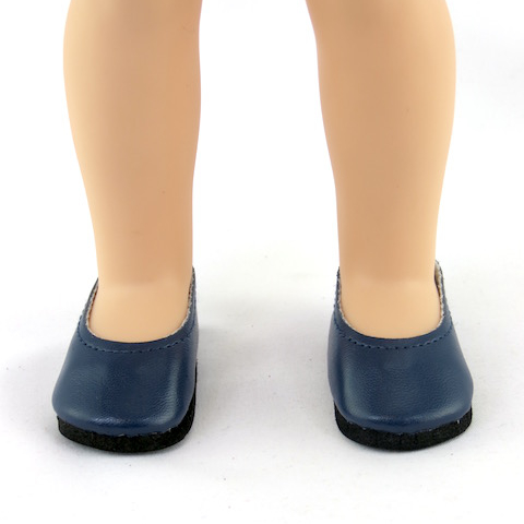 For 14.5" doll 14 inch doll shoes Wellie Wishers doll shoes navy flats Americana Fashion World Doll Clothes