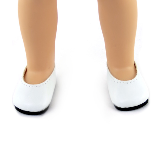 14.5" doll shoes fits Wellie Wishers white shoes flats