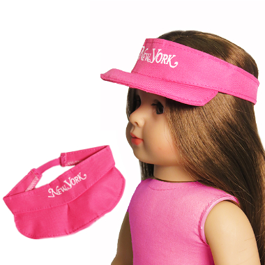 18 inch doll New York visor pink by American Fashion World Fits American Girl dolls