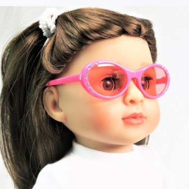 18 inch doll sunglasses pink with rhinestones by American Fashion World