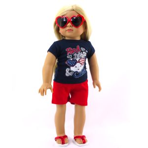 18 inch doll American Fashion World doll clothes red white cute shorts set