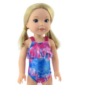 14 inch doll clothes Welliewishers doll clothes by American Fashion World 14" tie die doll swimsuit