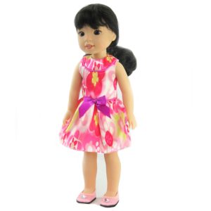 14" doll clothes welliewishers floral dress by American Fashion World doll clothes for 14 inch dolls