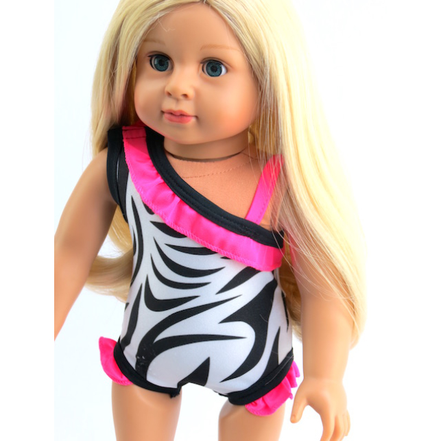 zebra swim suit 18 doll clothes American Fashion World