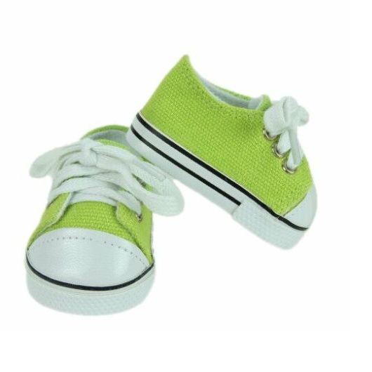 18 inch doll lime low top sneakers for American Girl doll by American Fashion World doll clothes