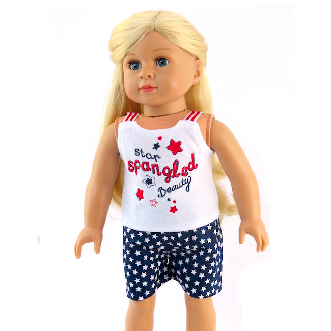 18" girl doll clothes American Fashion Star spangled cutie top and shorts