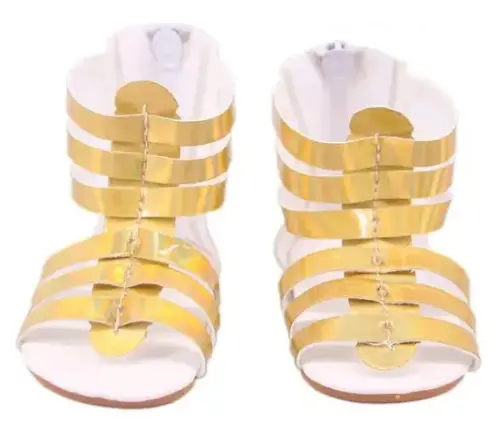 18 inch American Girl doll size gold sandals