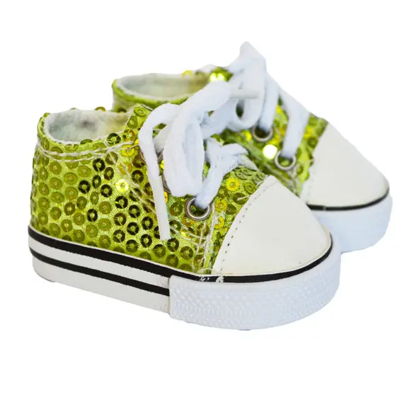18" doll lime sequin sneakers