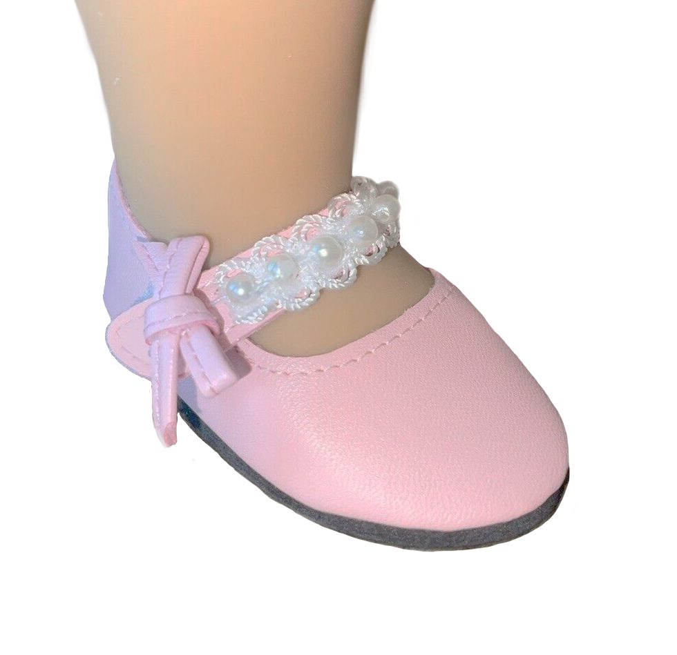 18" dolls pink pearl dress shoes