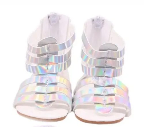 18 doll silver strap sandals