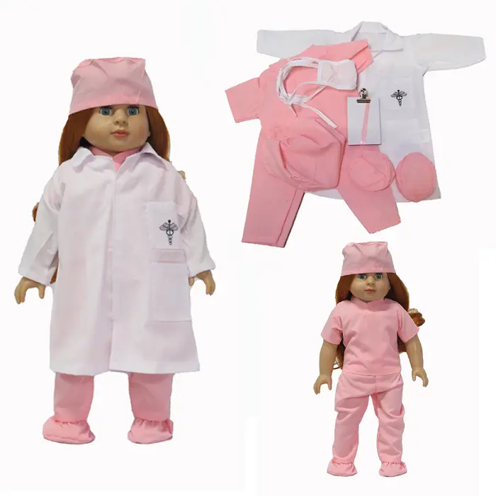 18 INCH DOLL DOCTOR SCRUBS PINK for American Girl dolls