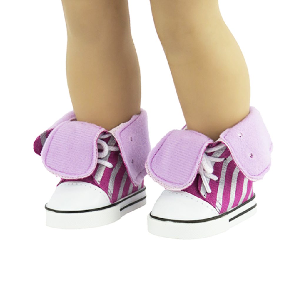 18 doll pink stripe sneakers