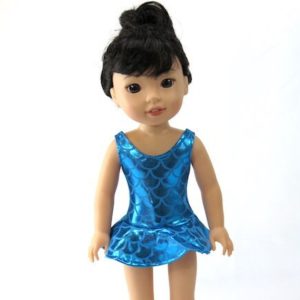 Welliewishers teal mermaid swim suit 14" doll clothes