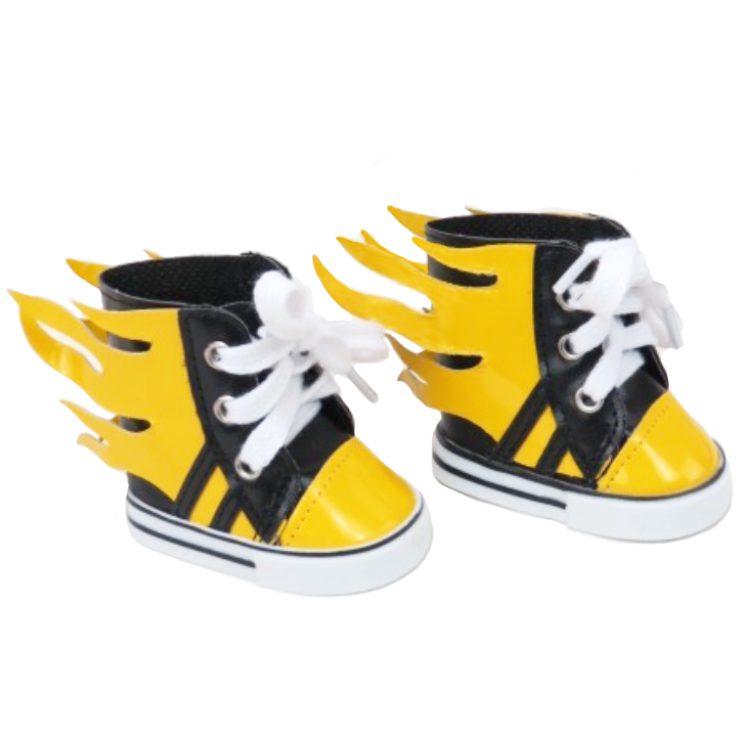 18 doll yellow flame sneakers